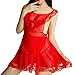 Produktbild TianWlio Dessous Damen Schlafanzug Unterwäsche Negligees Weihnachten Maid Dessous Underwear Schöne Weibliche Spitze Bogen Erotische Nachtwäsche rot