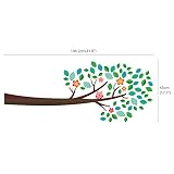 Decowall DML-1312P1410 Großer Baum mit Tierfreunden & Zweig mit Eulen Wandsticker Wandaufkleber Wandtattoo Kinderzimmer - 4