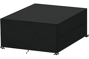 SanGlory Pokrowiec na meble ogrodowe wodoodporny Oxford tkanina zewnętrzna osłona stołu wiatroszczelna plandeka na stół ogrodowy kwadratowy pokrowiec na stół ogrodowy, 160 x 160 x 74 cm