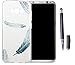 Produktbild Samsung Galaxy S8(2017) Neu Design Hülle mit Schwarz Smart Touch Pen Stift,ISENPENK Ultra Slim Silikon Soft TPU Cool Modisch Pattern Case,Schöne Einfache Outdoor Crystal Clear Transparent Wasserdicht Shockproof Anti Slip Stoßfest Protection Durchsichtig Handyhülle,Thin Silicon Cover Bumper Schutzhülle Tasche für Samsung Galaxy S8(2017) 5.8Zoll [feder#2]+Schwarz Smart Touch Pen Stift
