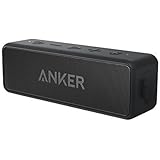 Anker SoundCore 2 Bluetooth Lautsprecher mit Kraftvollem Bass, 24 Stunden Spielzeit, 20 Meter Reichweite, IPX5 Wasserfest mit Eingebauten Mikrofon, Dualen Basstreibern, Kabelloser Lautsprecher für iPhone, Samsung und mehr