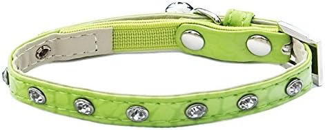Catty Things Moc Croc Diamante Cat Collar, Green