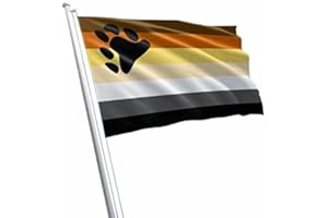 WE SHOW PRIDE Bear Pride Flag Rainbow LGBTQ+ Gay Hairy Parade March Wall Large (90cm x 150cm)