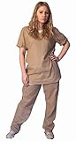 Orange or Beige Ladies Prison Suit (Men:  Small, Beige)