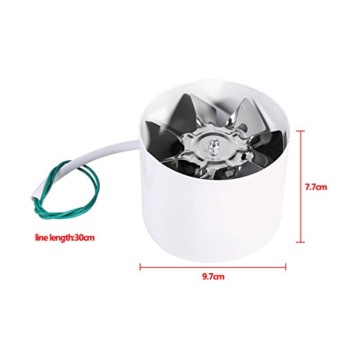 100mm Rohrventilator Rohrlüfter Lüfterflügel aus Stahl Drehzahl 2800R / Min Luftvolumen 140m³ / H 220V 20W - 5