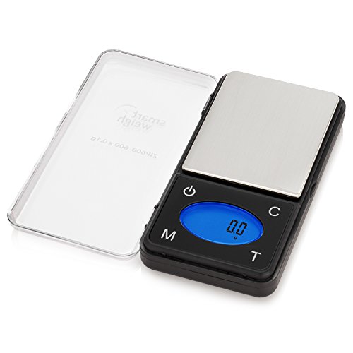 Smart Weigh - ZIP600 Báscula de Bolsillo, Balanza Digital, Balanza De Precision Con Función De Contador 600 x 0.1g