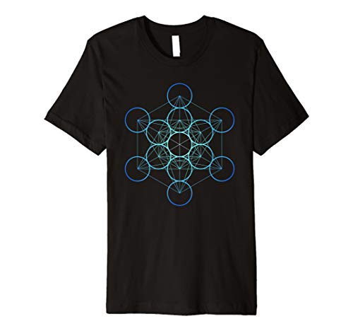 Metatron's Cube Sacred Geometry Tee Flower of lifeIndigo Metatron's Cube, Sacred Geometry T-Shirt T-ShirtOEKO-TEX STANDARD 100
