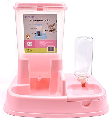 Pet Automatic Feeder Cat Dog Smart Dispenser Dog Food Ration Feeding Basin Dog Bowl Cats Automatic Feeding Water Feeders One Machine (pink)