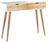 Wholesaler GmbH Table Console Bois Blanc Nature Console Coiffeuse Buffet Moderne Table Design