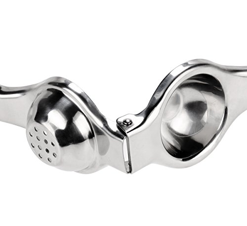 Homdox Limettenpresse Zitronenpresse Orangenpresse Saftpressen Zitruspresse manuell Haushaltsgeräte aus Edelstahl, Silber - 6