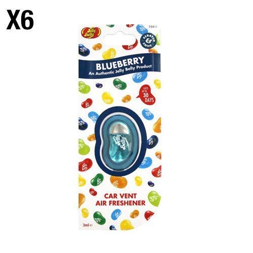 Preisvergleich Produktbild Jelly Belly Geschmack Heidelbeere, Vent KFZ Lufterfrischer-6Pack