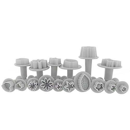 33 teiliges Kuchen Dekorations Zuckerhandwerks Set mit Ausstecher die über eine Auswerffunktion verfügen von Kurtzy TM - 2