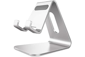 Stojak na telefon komórkowy Lucrave, podstawka, uchwyt, aluminiowa podstawka na biurko kompatybilna z przełącznikiem, wszystkie smartfony, iPhone 15 14 13 12 Plus Mini Pro Max Xs Max Xr X SE-czarny