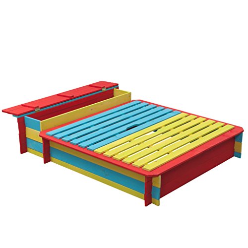 Swing King Sandkasten Buddelkiste Sandbox mit Deckel Sitzbank Jade Holz 7850033 - 2