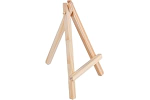 NIDONE Mini chevalet en bois Porte-cartes de visite Chevalet tripode en bois Présentoir de table pour téléphone, photo, cartes de visite - 5x8 cm