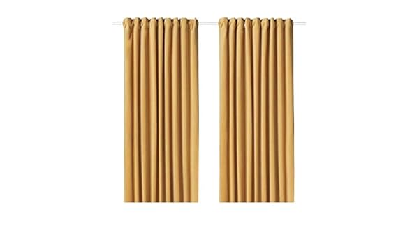 Ikea Sanela Curtains 1 Pair Golden Brown 304 189 02 Size 55x118