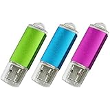 VICFUN 3pcs 32GB USB Sticks USB2.0 Flash Drive Thumb Drive USB Drive Memory Stick(Pink Blue Green)