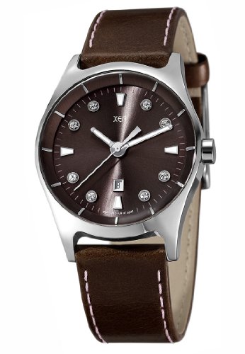 XEN Damenuhr braun mit Swarovski Crystals XQ0248