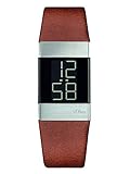S.Oliver Damenuhr Digital Quarz mit Lederarmband – SO-3183-LD