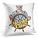 Produktbild ruishandianqi kissenbezüge Boat Yacht Club Ship Captain Sailor or Helm Steering Wheel Icon Man Cap Decorative Pillow Case Home Decor Square 18x18 Inches Pillowcase