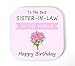 Produktbild Untersetzer "To The Best Sister-In-Law - Happy Birthday", lustige Geschenkidee