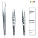 Stainless Steel Tweezers Set of 3 original MountainGoods | For Eyelashes and Eyebrows | for plucking and removing of ingrown Hairs | Long Lifespan thanks to Surgical Steel and the precise Grind | anatomical adjusted Form for an ideal Work experience | available in 3 different colours | Complete Set consisting of 3 different Tweezers