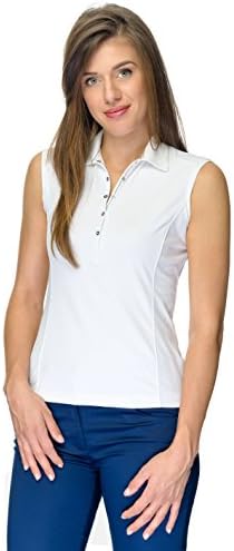 Clio Sleeveless Golf Ladies Polo Engineering Piquetstoff, Womens, White