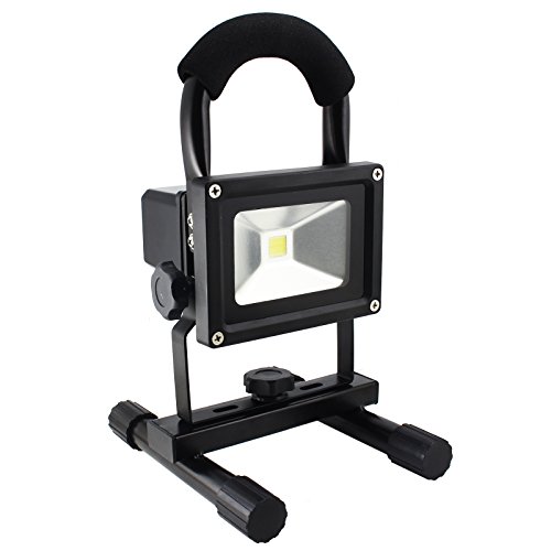 LIVHÒ | 10W Scheinwerfer, tragbare LED Flutlicht (schwarz) / Aufladbare und Wasserdicht IP65. Licht für Baustelle, Hausbau, Campingplatze, Fischerei, Sicherheitlicht usw.
