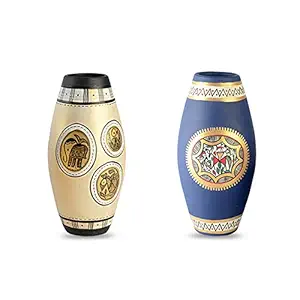 ExclusiveLane Combo of Terracotta Handpainted Vases (EL-018-024)