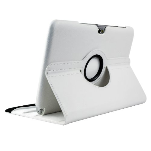 360 ° Note 10.1 Design Standtasche Samsung Galaxy N8000 N8010 N8020 Hülle Schutz Etui Tasche Case Cover (Weiß) - 2