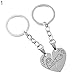 Price comparison product image Kalaokei 2Pcs/Set Couples Stainless Steel I Love You Heart Keychain Puzzle Key Ring Gift
