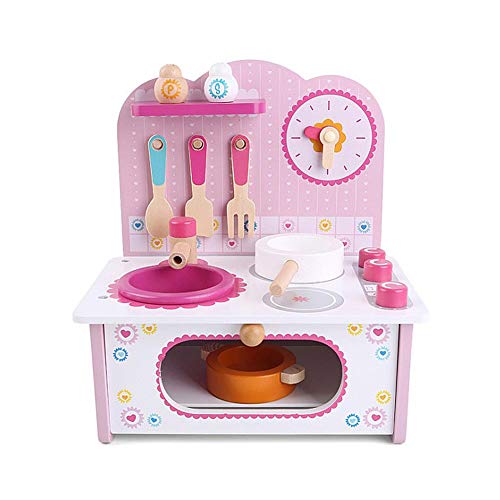 windyday Cuisine en Bois pour Les Enfants, Jouets De Cuisine Portables, Jouets Drôles pour Les Filles avec Cuisinière, Poêle, Casserole, Ustensiles De Cuisine