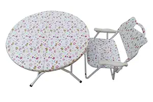 Amaze Folding Baby Kids Children Printed Portable Outdoor Study Dining Furniture Play Group Table-1 Chair Set (Pink Butterfly)