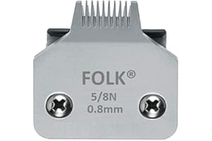 Folk Cabezal Cuchillas Intercambiable Serie A5 peluquería Canina, Serie Wahl, Andis, Aesculap, Moser, Oster, Liveryman, GTS (D - Size #5/8N - 0.8mm)