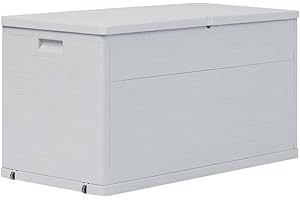vidaXL Auflagenbox 420L Hellgrau Kissenbox Gartenbox Aufbewahrungsbox Truhe