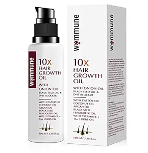 Wommune Hair Growth Oil - With Onion Oil & Black seed Oil Real Coffee Beans With 16+ Ayurvedic Herbs Oil - & Promotes 10X Fast Hair Growth, Anti Fall Control (Pack of 1)