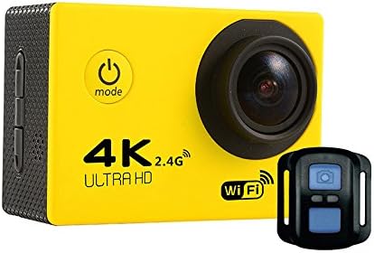 EPTEK@16GB TF Card+ HD 4K Wifi sports action camera F60R 2.0 inch Screen 4K 170 Degrees Wide Angle WiFi Mini Sport Action Camera Camcorder with Waterproof Housing Case &Remote Controller (Yellow)