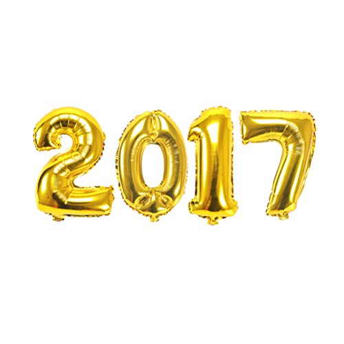 LUOEM 2017 Ballons Mylar Balloons Folie zur Graduierung Birthdday Hochzeit Weihnachten Party Dekoration Ballons Helium Ballons Zahl 40 Zoll (Gold)