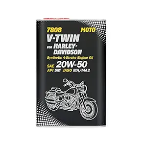 Mannol V-Twin 20w-50 Fully Synthetic 4-Stroke Engine Oil for Harley Davidson Api Sm Jaso Ma/ma2 Imported From Germany1 L