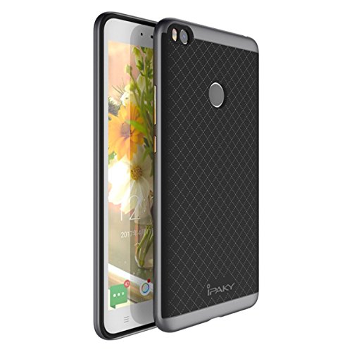 Xiaomi Mi Max 2 Funda  Ipaky Protecci  n interna TPU Flexible  Ultra Resistente  Marco Exterior R  gido PC efecto Metal  Anti Golpes  Carcasa H  brida Bumper Mi Max 2- Gris 