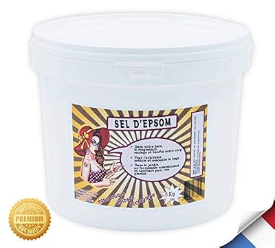 VOZYDEO Sel d'Epsom 5Kg, 100% naturel et fort en magnésium - Entreprise Française, envoie rapide et soigné - Guide d'utilisation offert !