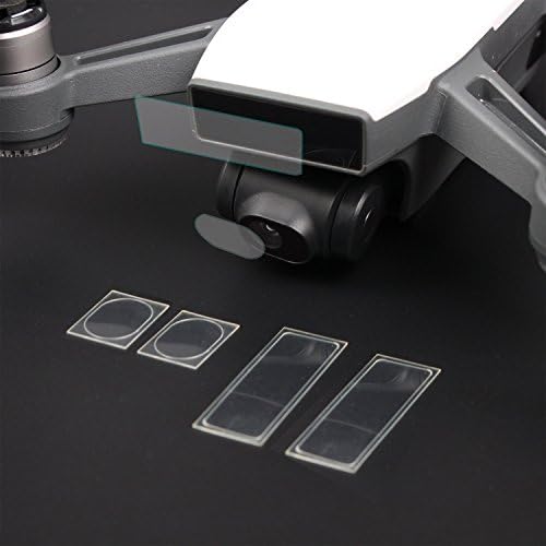 Gloori Anti-Scratch Dustproof 2x Lens Protective Films + 2x Camera Screen Protctors Film Foils for DJI Spark Drone