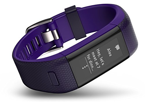 Garmin vÃ­vosmart HR+ Fitness-Tracker - GPS-fÃ¤hig, Herzfrequenzmessung am Handgelenk, Smart Notifications Purple, M - L, 010-01955-31