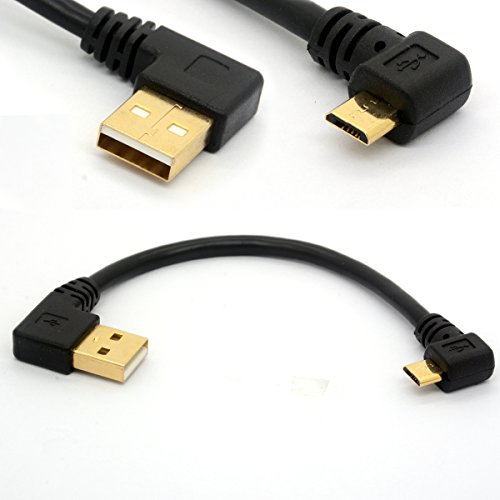90 gradi USB 2.0 a Micro USB B cavo maschio placcato Sincronizzazione dati a sinistra e cavo di estensione della carica (Left)
