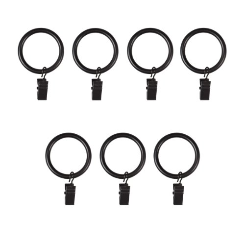 Umbra 244701-038 Window Clip Large Gardinenringe, Gardinenhaken mit Haken, metall, schwarz