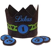 Geburtstagskrone aus Filz Grün/Blau