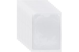 Clispeed 10PCS Self-Adhesive Card Pocket Library Card Pockets Label Holder with Top Open for Index Cards Business Cards and Photos Organization