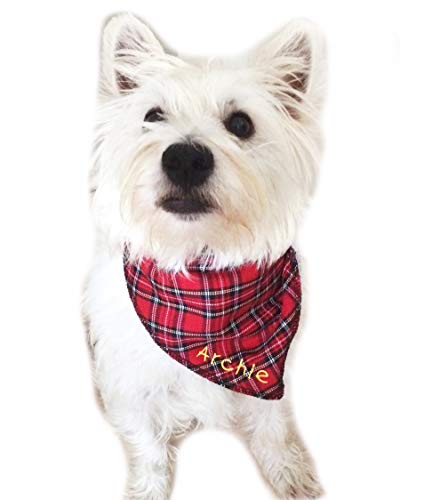 Spoilt Rotten Workshop, bandana scozzese per cani Di piccole dimensioni, generalmente adatta a cocker spaniel e cani di taglia Bichon frisé. Dimensioni collo da 43,2 cm a 55,9 cm.