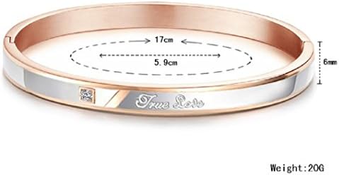 Starryjewelry His or Hers Couple Titanium Bangle Bracelet True Love Simple Korean Style-BR204 (women's)