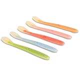 🌞 Seguridad + Suavidad 🌞 Protege las gencivas de tu bebé con esta cuchara flexible bebé redondeada. Si la papilla para bebé excede los 40 grados, la cucharilla bebé silicona te advierte cambiando de color.